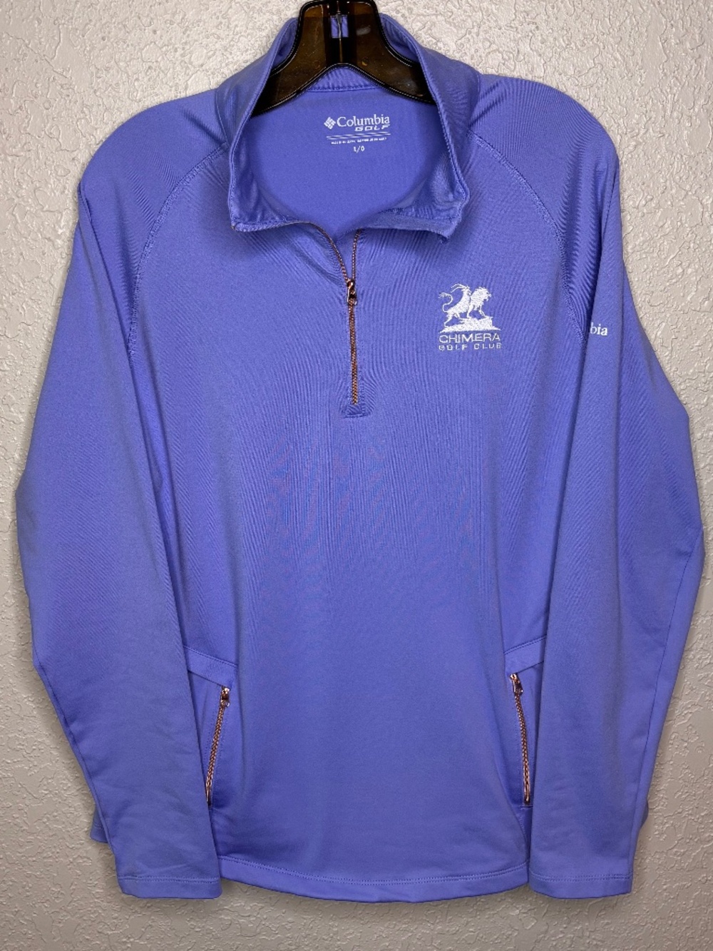Columbia Golf Outward Nine Periwinkle Blue Quarter Zip Pullover Women's Size L